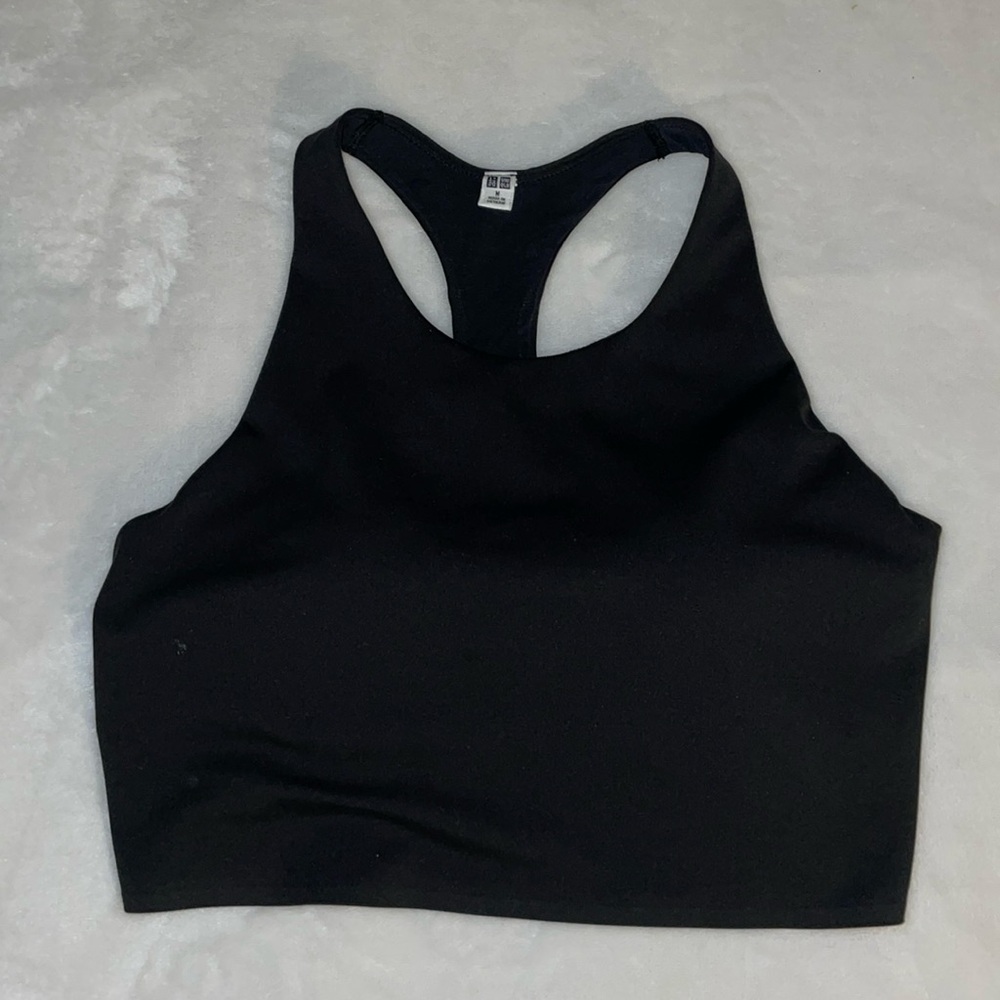 Uniqlo Sports Crop Tank with Padded Bra (Black) - Size M (perfect condition)